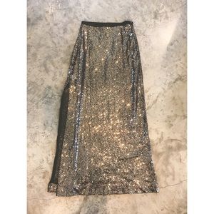 Skies Are Blue Gold Sequin Maxi